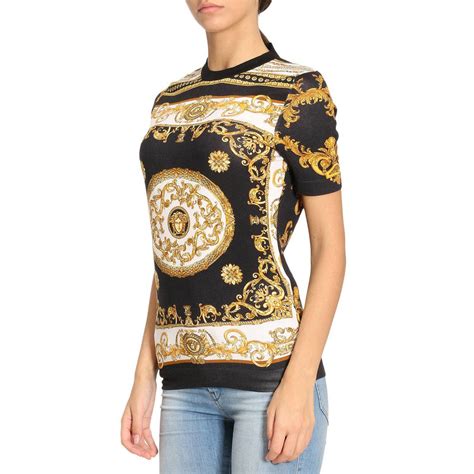 black women versace top with gold design|versace clothing for women.